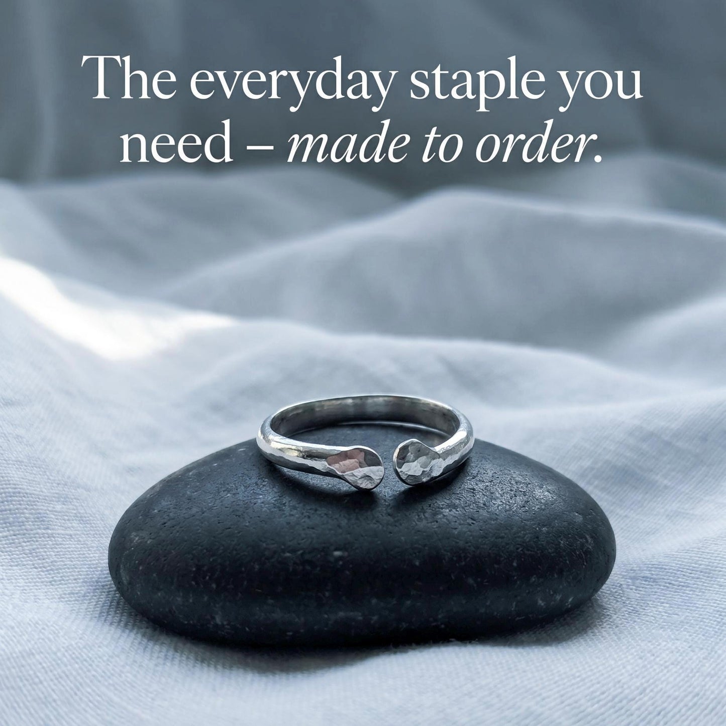 Argentium Silver Open Stack Ring, Hypoallergenic Tarnish Resistant Thumb Ring