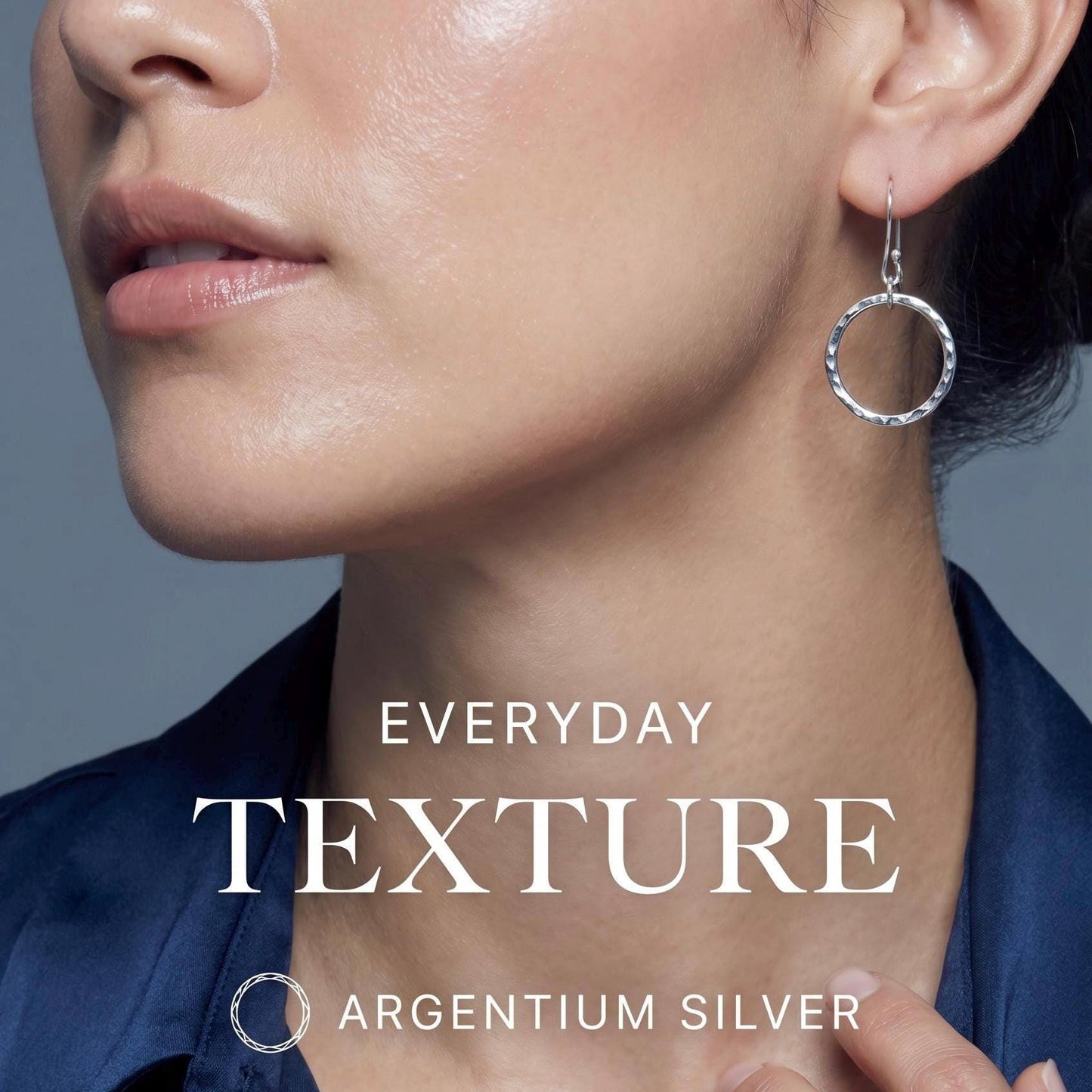 Hammered Argentium Silver Hoop Earrings, Modern Chunky Jewelry