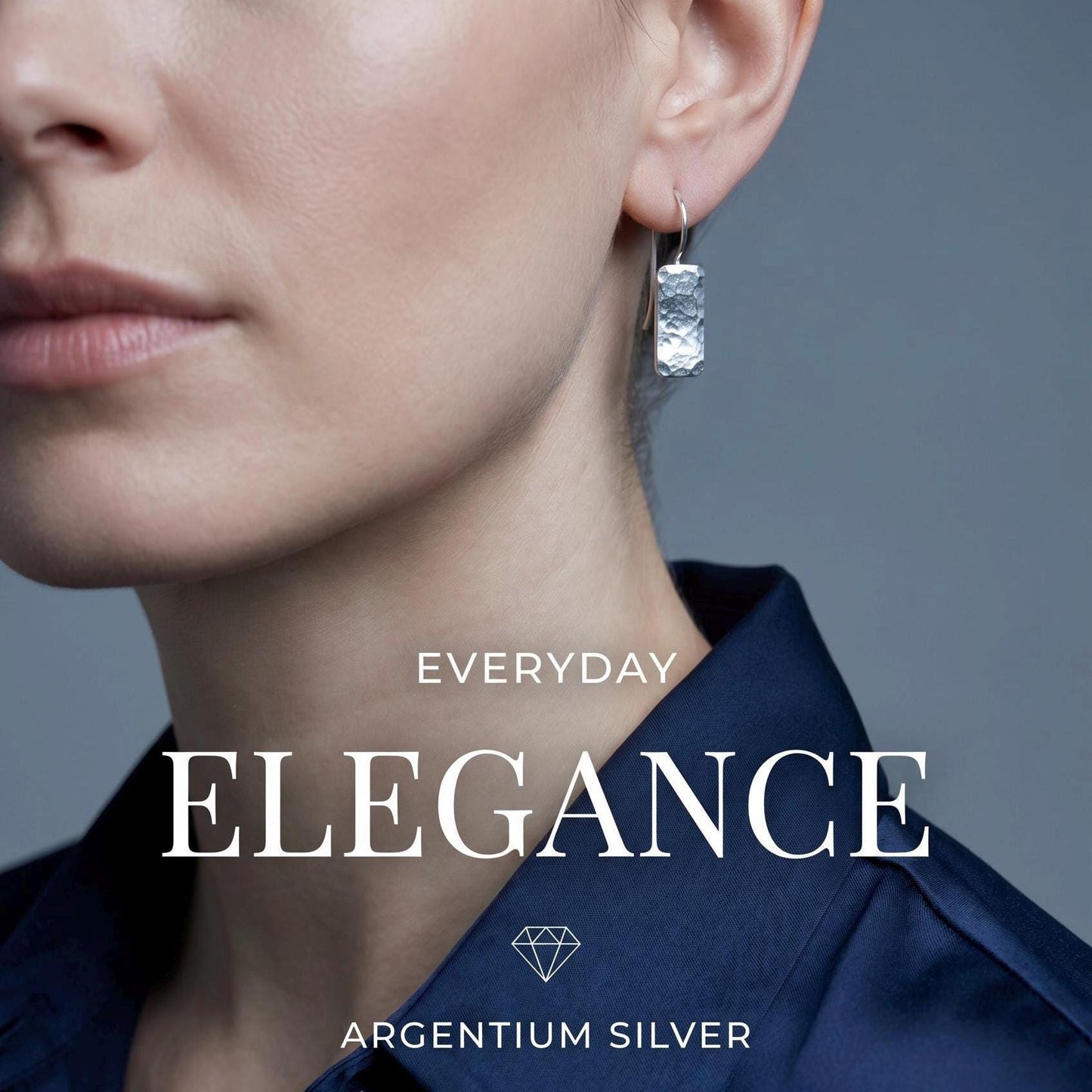 Handcrafted Argentium Silver Hammered Drop Earrings, Hypoallergenic Dangle Jewelry
