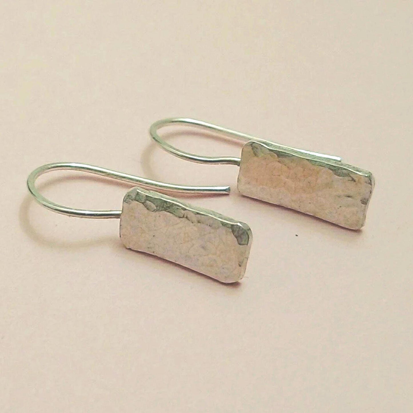 Handcrafted Hypoallergenic Hammered Silver Drop Earrings, Tarnish Resistant Argentium Silver Jewelry