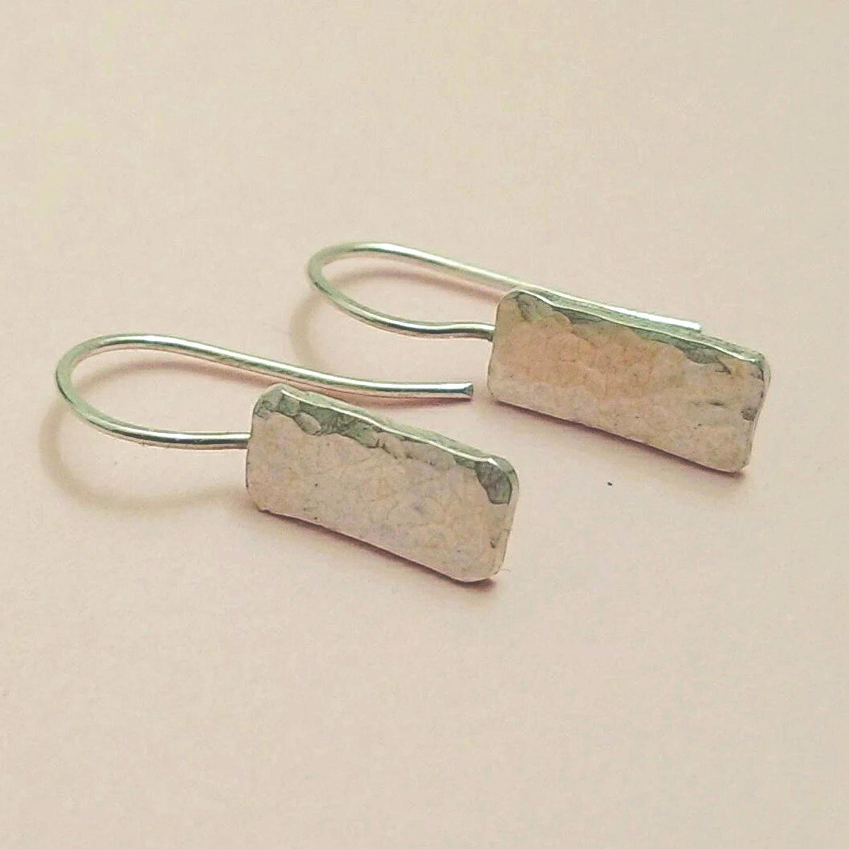 Handcrafted Hypoallergenic Hammered Silver Drop Earrings, Tarnish Resistant Argentium Silver Jewelry