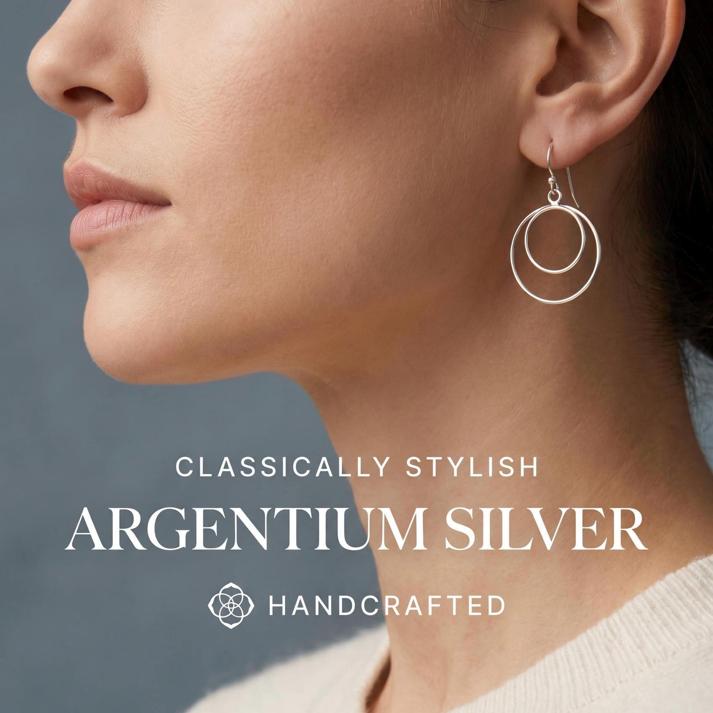 Handcrafted Argentium Silver Double Hoop Earrings, Hypoallergenic Tarnish Resistant Jewelry