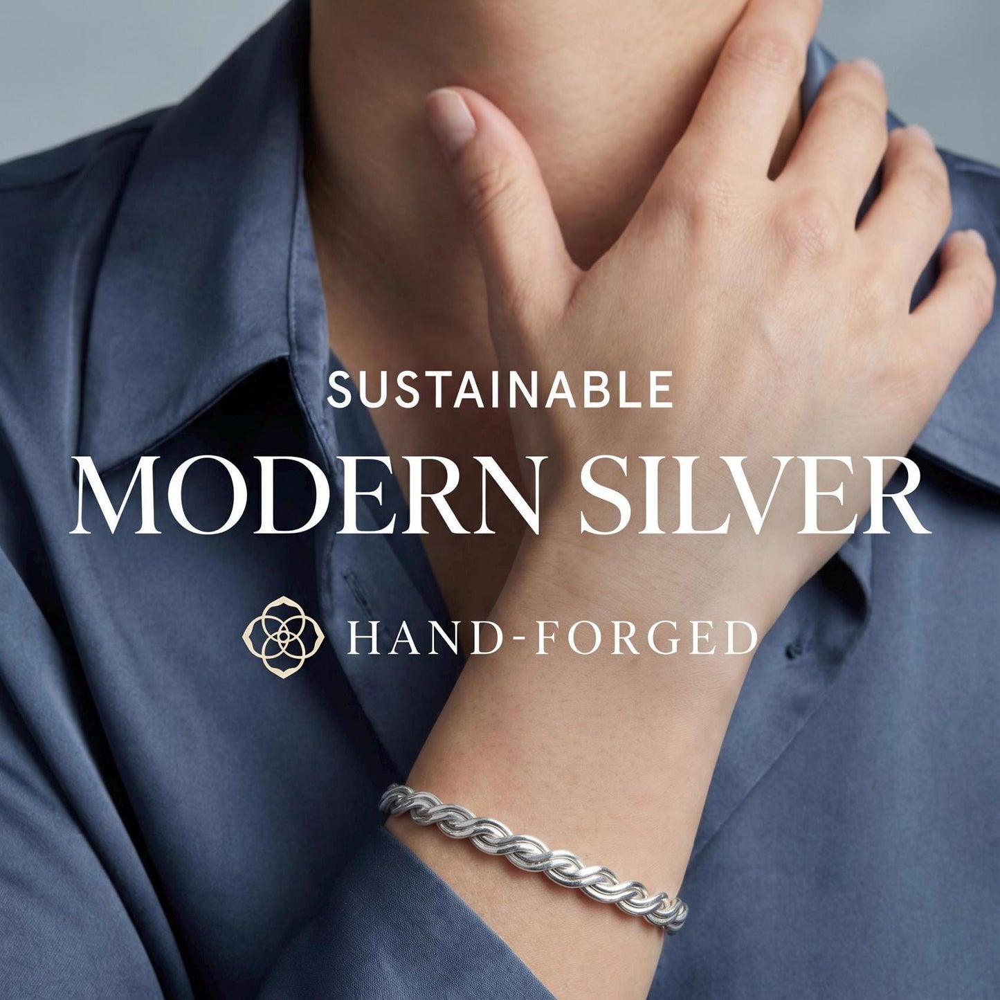 Argentium Silver Braided Cuff Bracelet, Modern Tarnish Resistant Jewelry