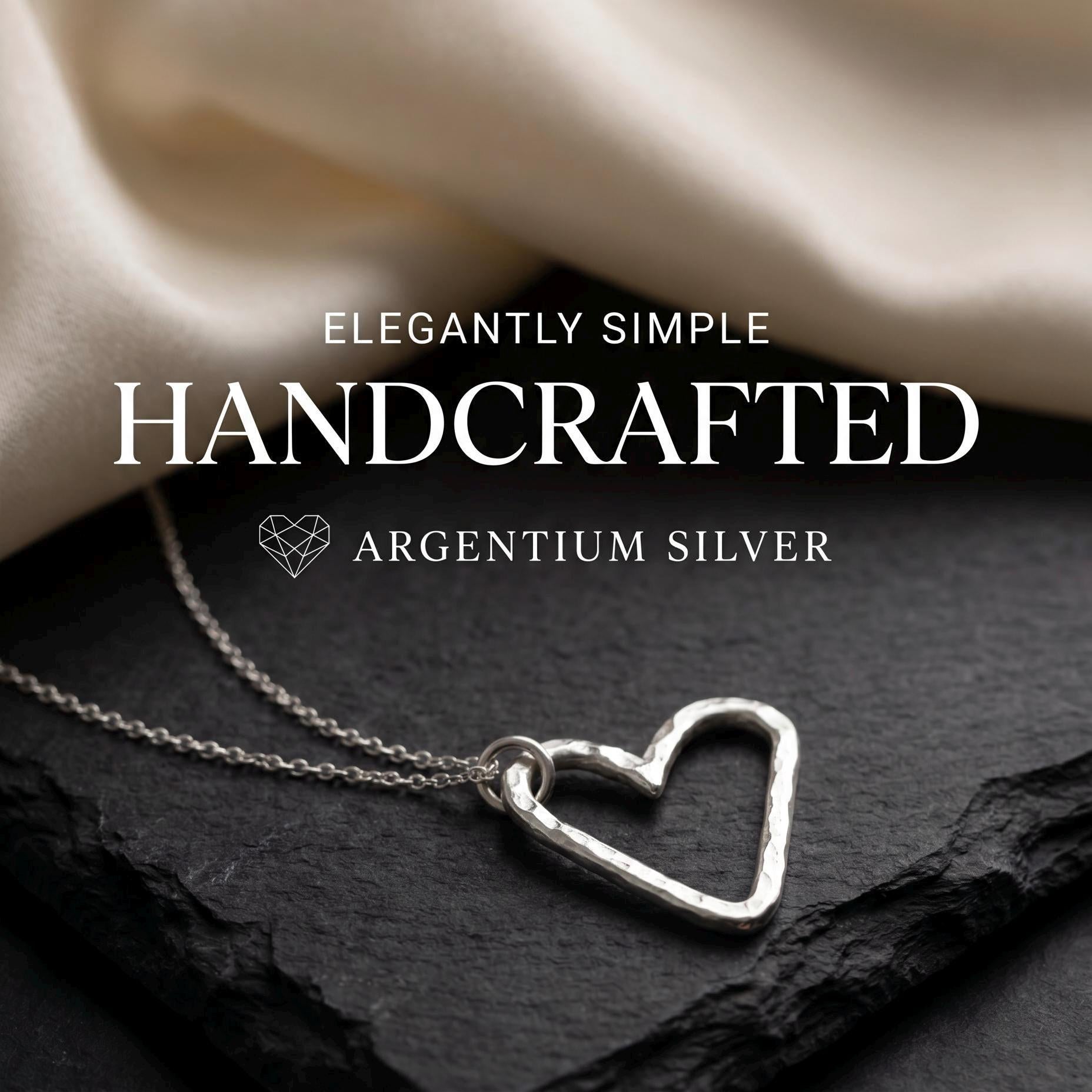 Handcrafted Argentium Silver Heart Necklace, Tarnish Resistant and Eco Friendly Gifts for Women
