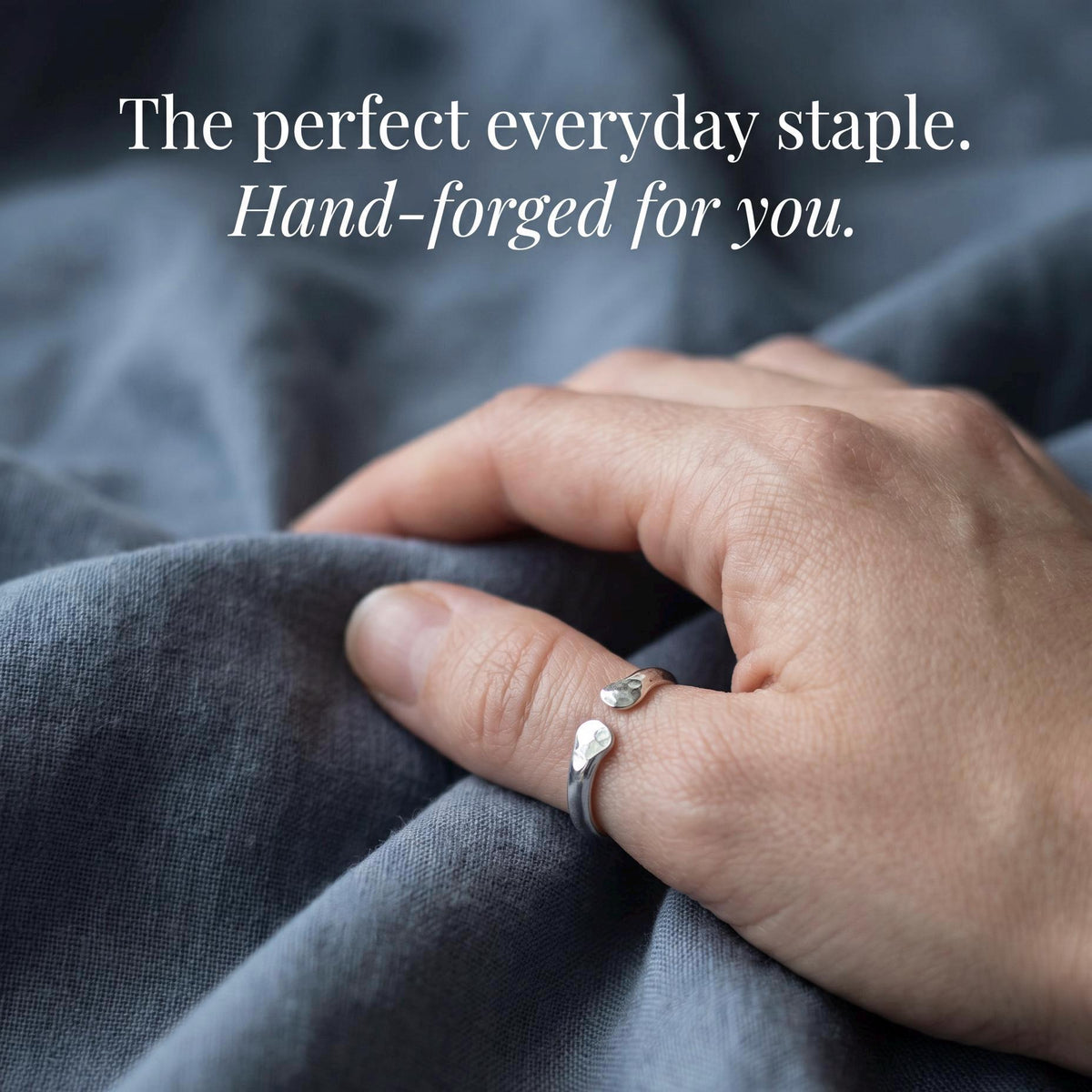 Argentium Silver Open Stack Ring, Hypoallergenic Tarnish Resistant Thumb Ring