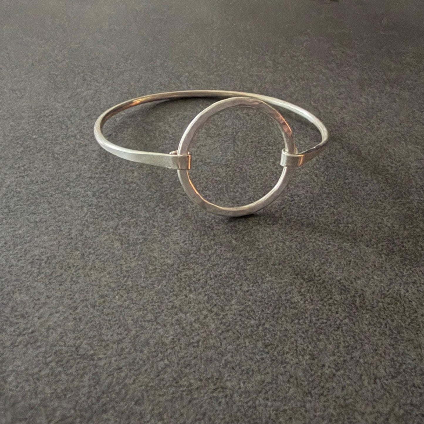 Handcrafted Argentium Silver Hinged Bangle Bracelet, Modern Tarnish Resistant Jewelry