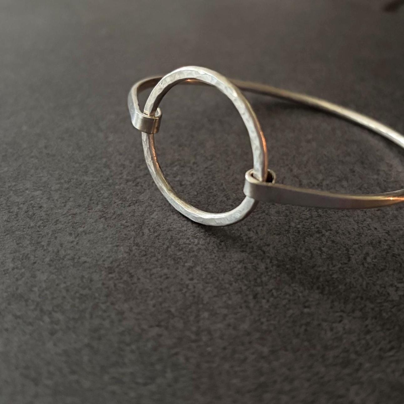 Handcrafted Argentium Silver Hinged Bangle Bracelet, Modern Tarnish Resistant Jewelry
