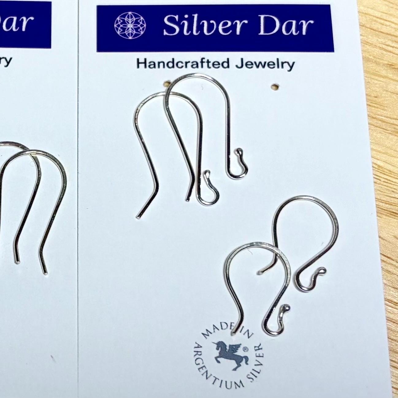 Argentium Silver French Ear wires 5 Pairs, Replacement Ear Wires for Sensitive Ears, Nickel Free 20 Gauge Sterling Silver Fish Hooks