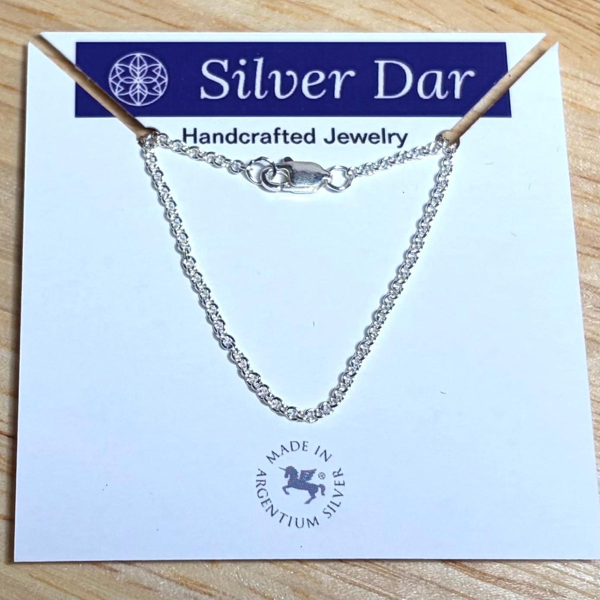 18 Inch Argentium Silver Cable Chain Necklace, Tarnish Resistant, Hypoallergenic Pendant Chain
