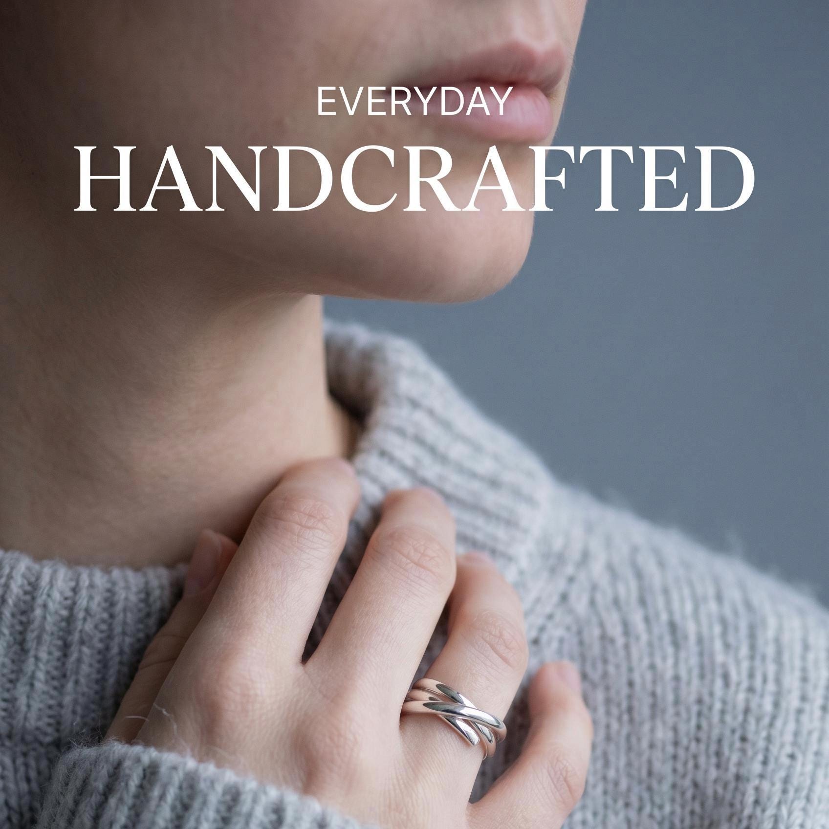Argentium Silver Stacking Wrap Ring, Hypoallergenic Tarnish Resistant Everyday Thumb Ring