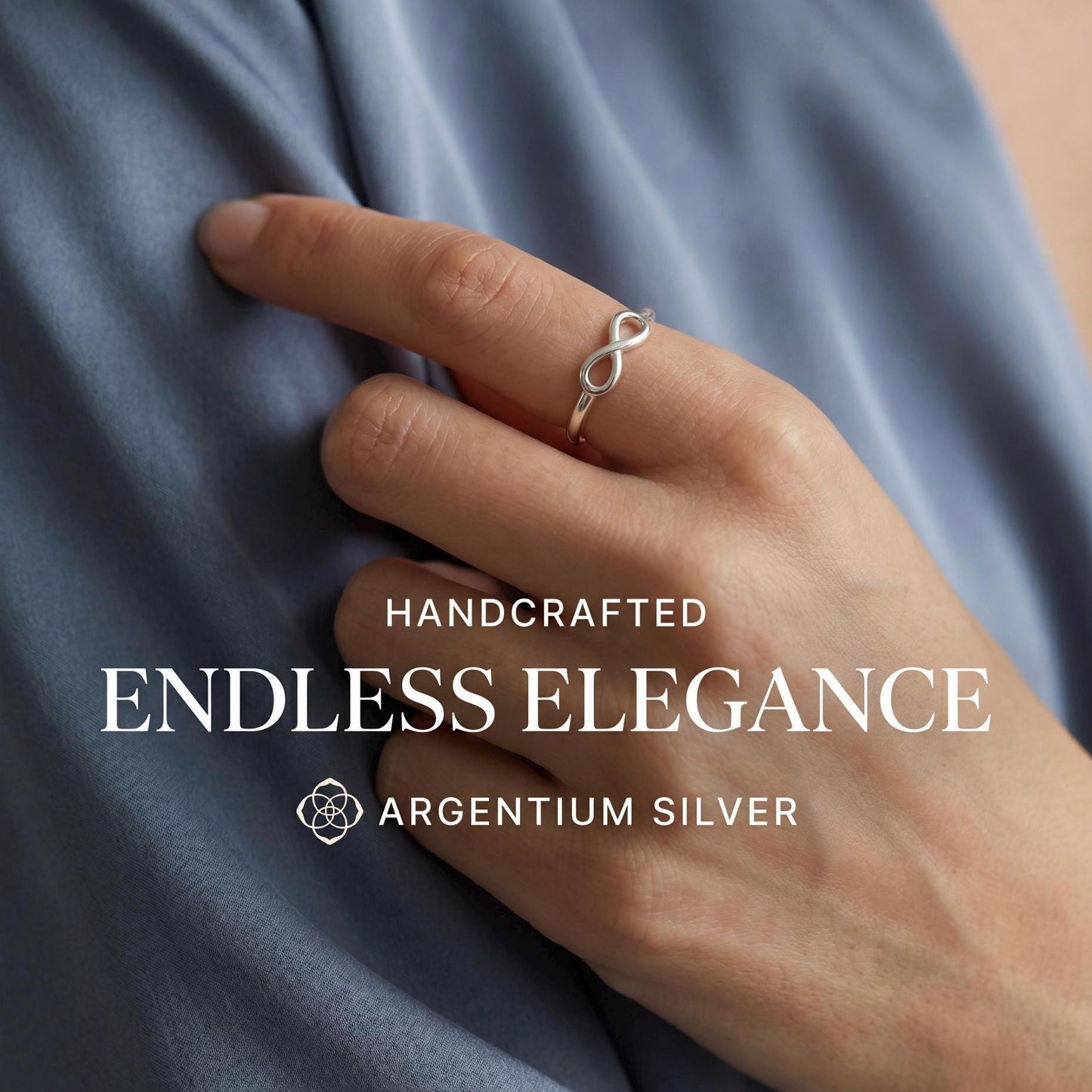 Handcrafted Argentium Silver Infinity Ring, Hypoallergenic and Tarnish Resistant Silver Jewelry Gift for Teen