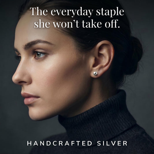 Argentium Silver Ball Stud Earrings, Tarnish Resistant, Hypoallergenic Unisex Jewelry