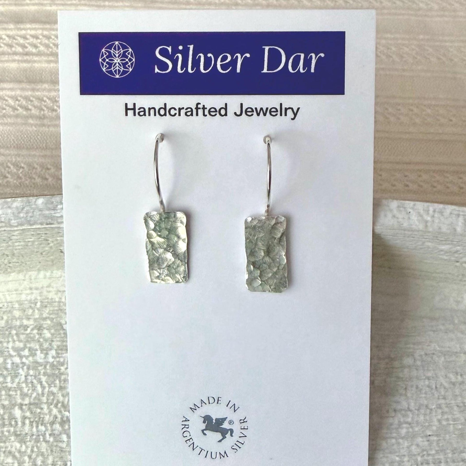 Handcrafted Hypoallergenic Hammered Silver Drop Earrings, Tarnish Resistant Argentium Silver Jewelry