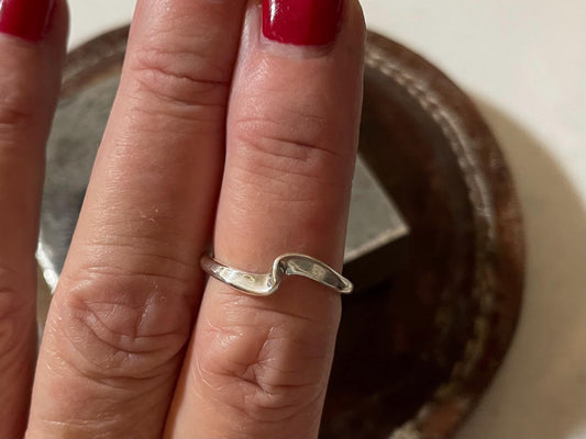 Handcrafted Argentium Silver Twist Ring, Hypoallergenic Tarnish Resistant Jewelry