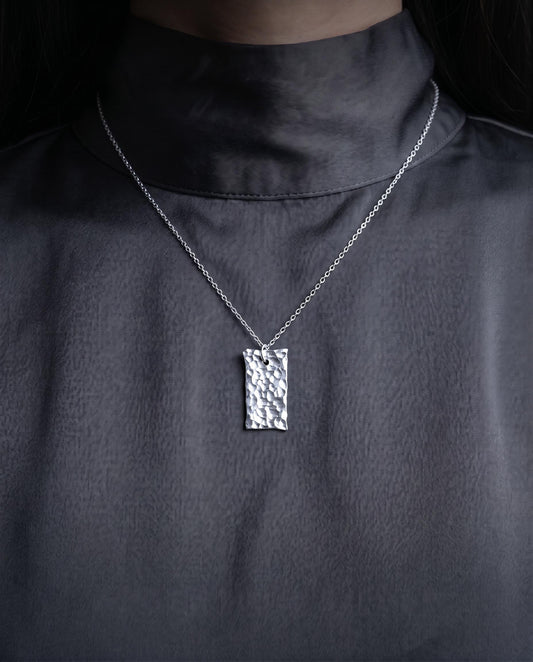 Handcrafted Argentium Silver Bar Necklace, Tarnish Resistant, Minimalist Pendant Jewelry