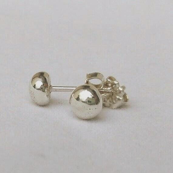 Daily Wear Silver Ball Stud Earrings, Tarnish Resistant, Hypoallergenic Unisex Argentium Silver Jewelry