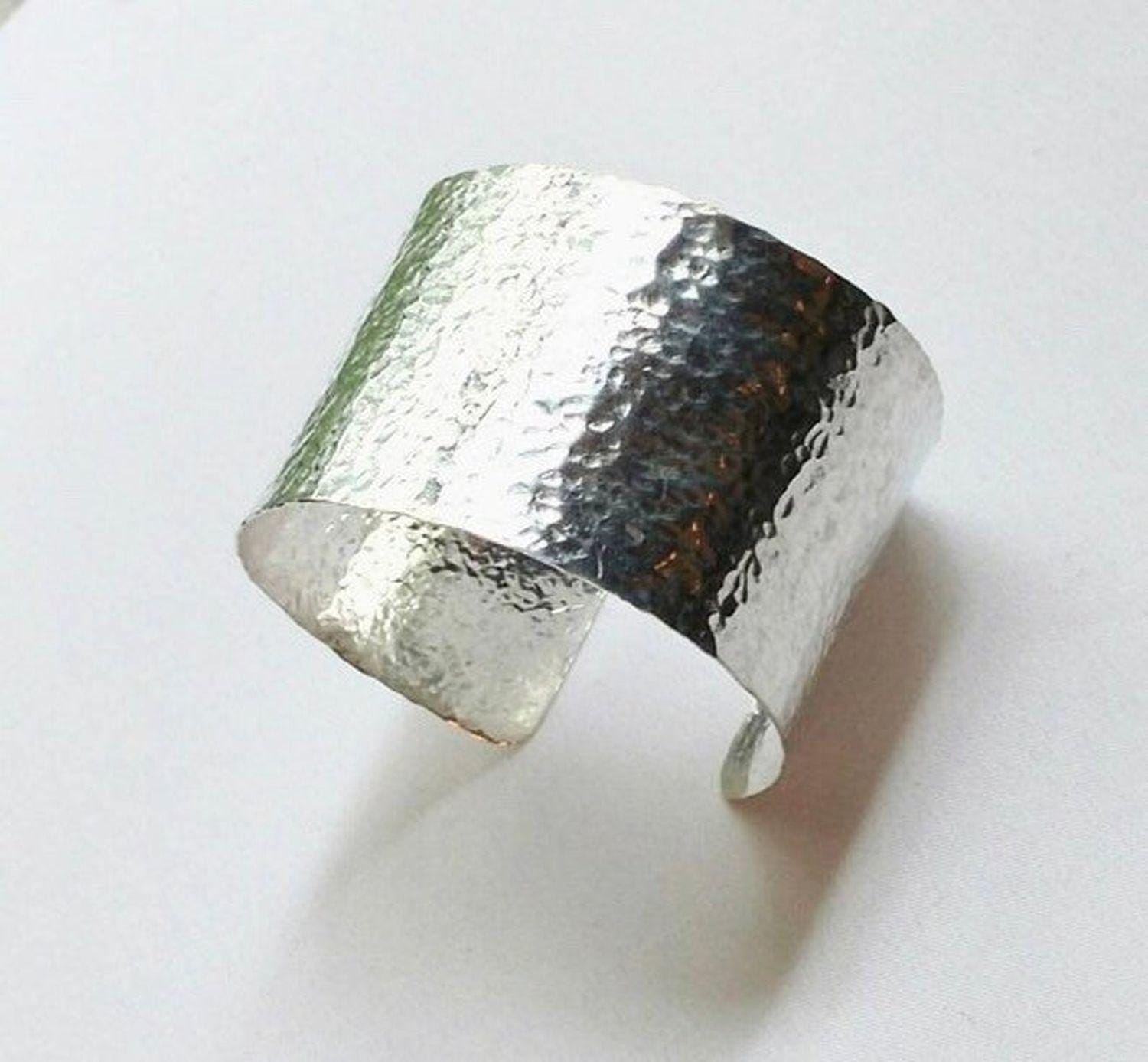 Wide Argentium Silver Cuff Bracelet , Argentium Silver Hammered Cuff Bracelet, Everyday Cuff Bracelet
