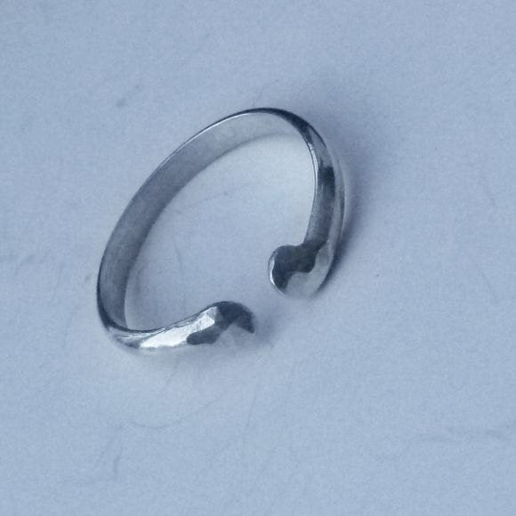 Argentium Silver Open Stack Ring, Hypoallergenic Tarnish Resistant Thumb Ring
