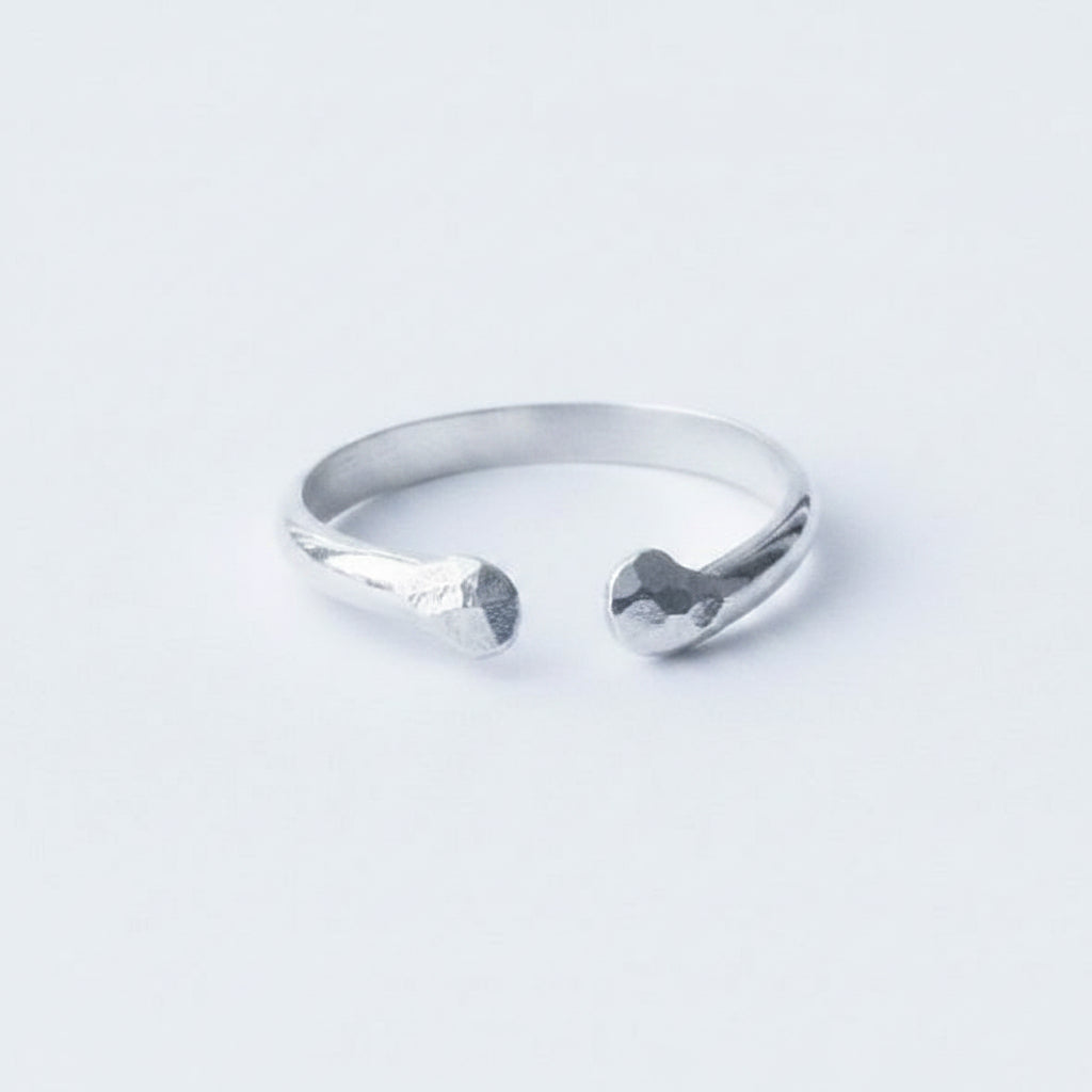 Argentium Silver Open Stack Ring, Hypoallergenic Tarnish Resistant Thumb Ring