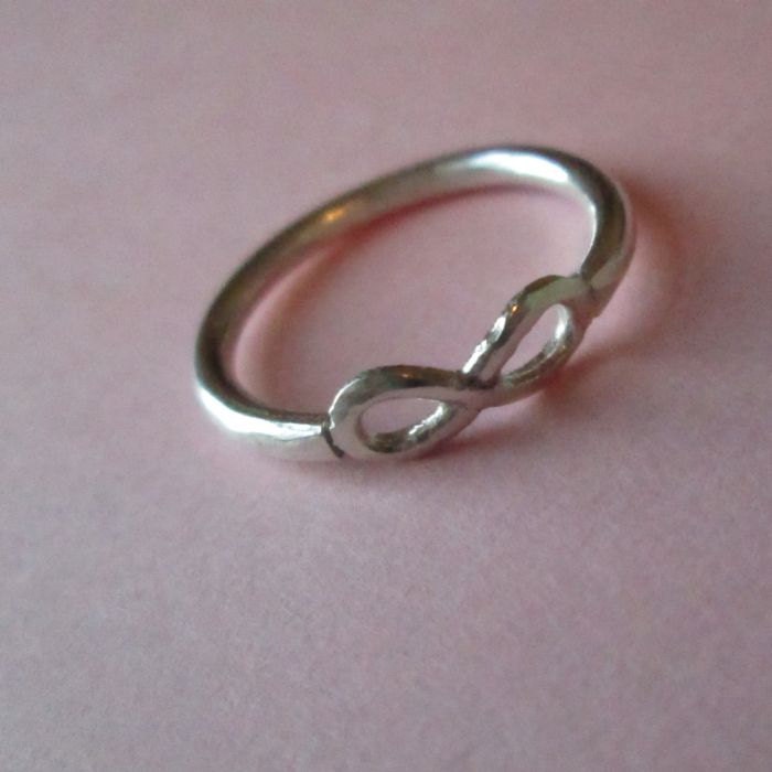 Handcrafted Argentium Silver Infinity Ring, Hypoallergenic and Tarnish Resistant Silver Jewelry Gift for Teen
