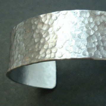 Handcrafted Argentium Silver Cuff Bracelet, Tarnish Resistant and Hypoallergenic Modern Silver Unisex Jewelry Gift