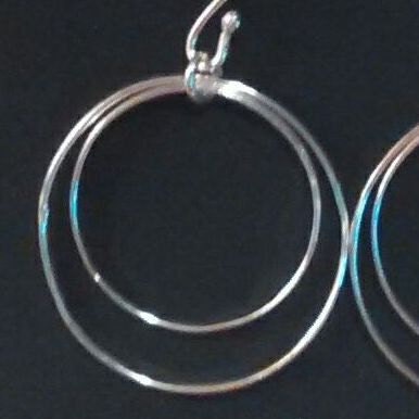 Handcrafted Argentium Silver Double Hoop Earrings, Hypoallergenic Tarnish Resistant Jewelry