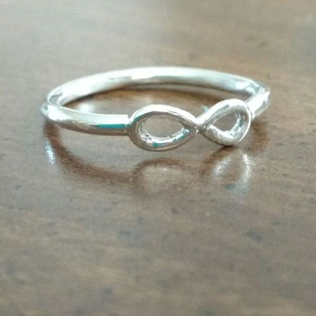 Handcrafted Argentium Silver Infinity Ring, Hypoallergenic and Tarnish Resistant Silver Jewelry Gift for Teen
