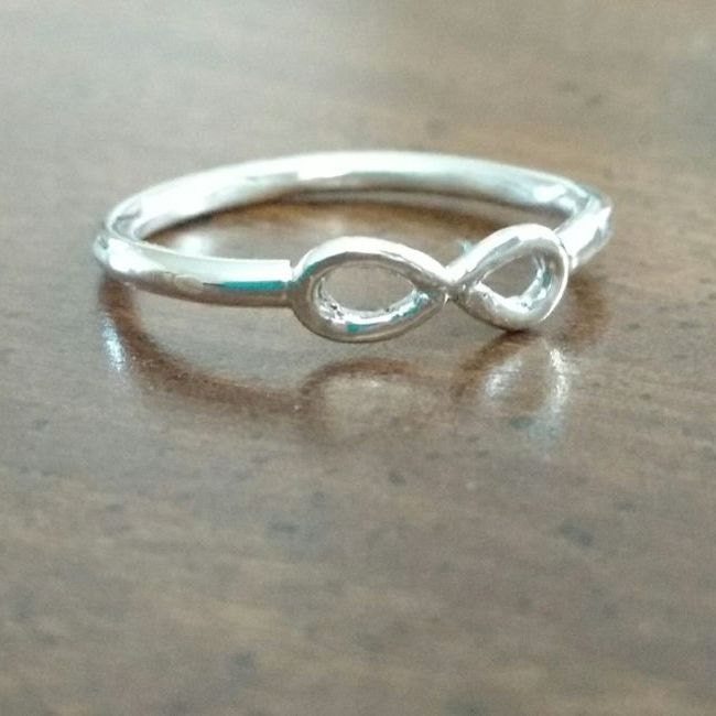 Handcrafted Argentium Silver Infinity Ring, Hypoallergenic and Tarnish Resistant Silver Jewelry Gift for Teen
