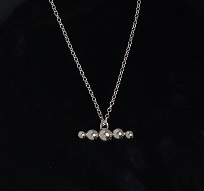 Argentium Silver Bar Necklace - Silver Horizontal Bar Necklace - Horizontal Bar Necklace - Sterling Silver Bar Necklace