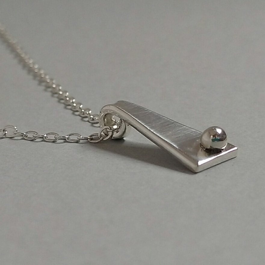 Handcrafted Argentium Silver Bar Necklace, Tarnish Resistant and Eco Friendly Jewelry Gift for Women