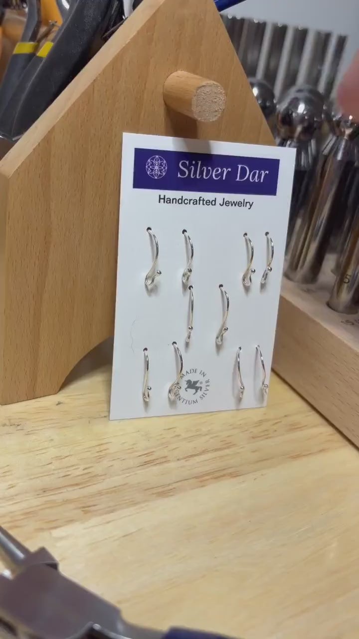Argentium Silver French Ear Wires, Hypoallergenic, Tarnish Resistant, Recycled Silver