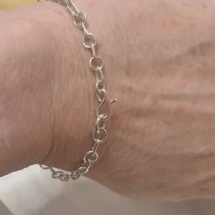 Handcrafted Argentium Silver Chain Link Bracelet, Tarnish Resistant Daily Wear