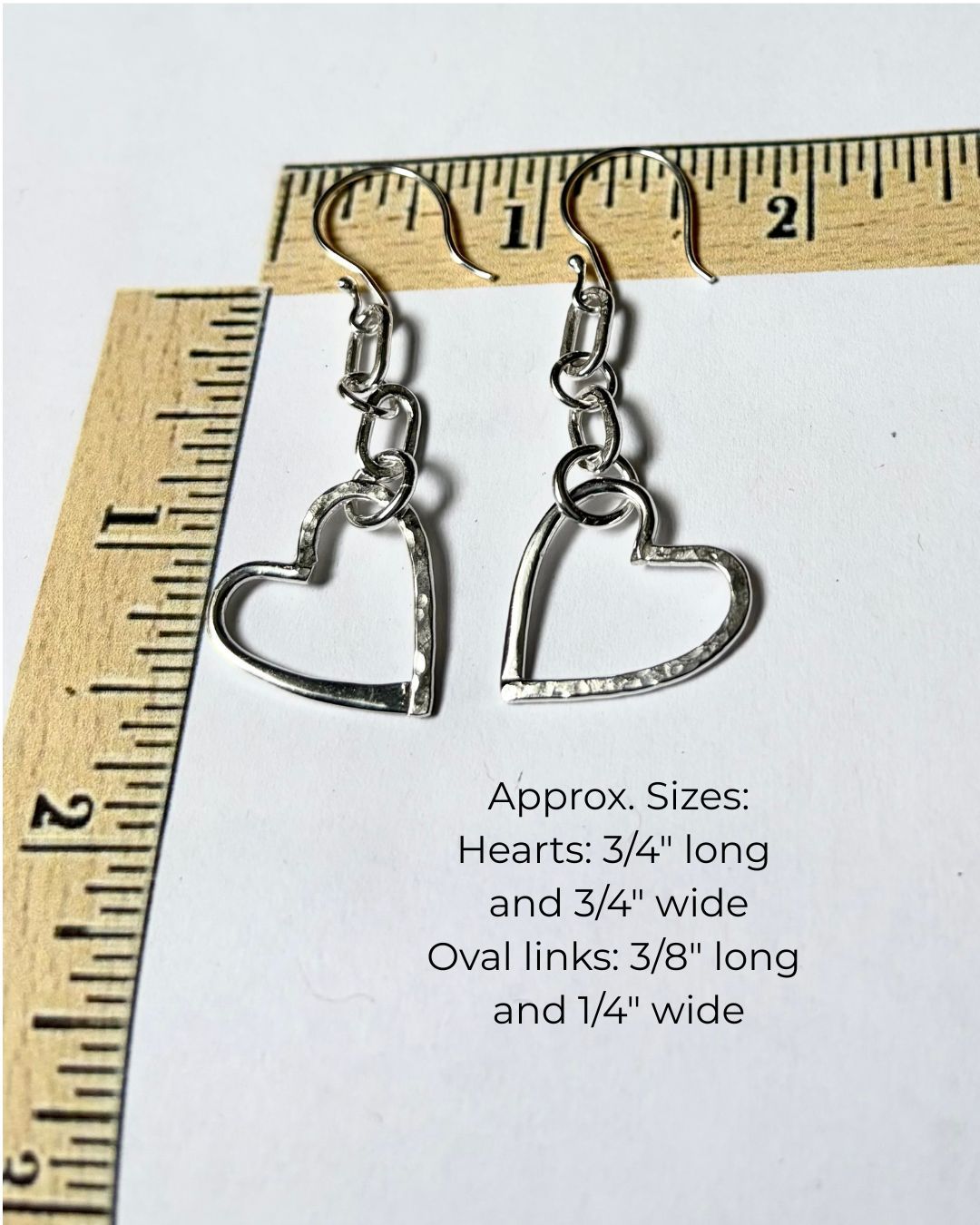 Argentium Silver Legacy Heart Dangle Earrings on Chain