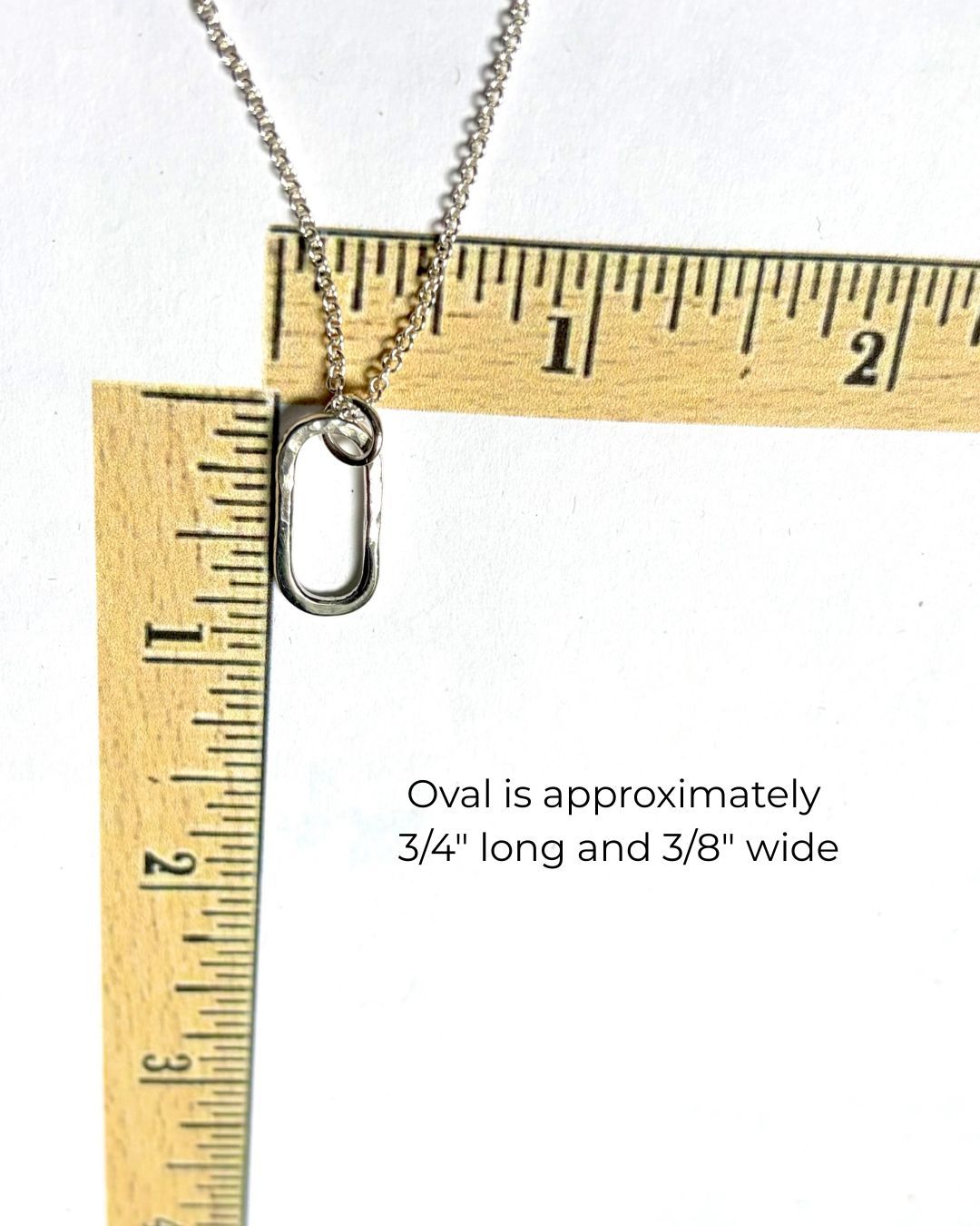 Argentium Silver Legacy Oval Pendant Necklace on Cable Chain