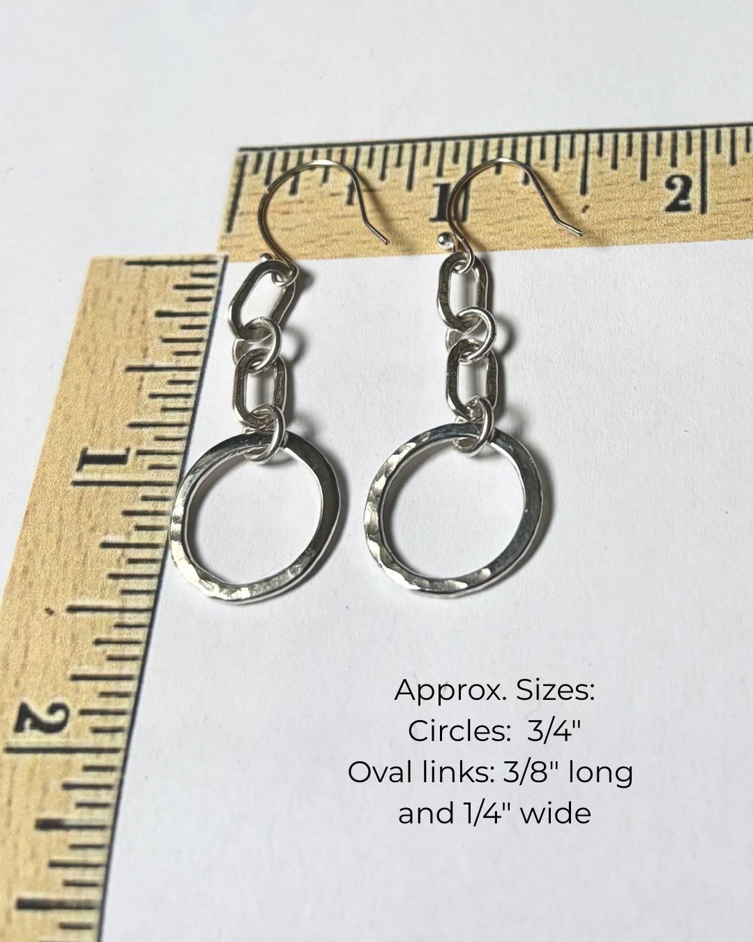 Argentium Silver Legacy Circle Dangle Earrings on Chains