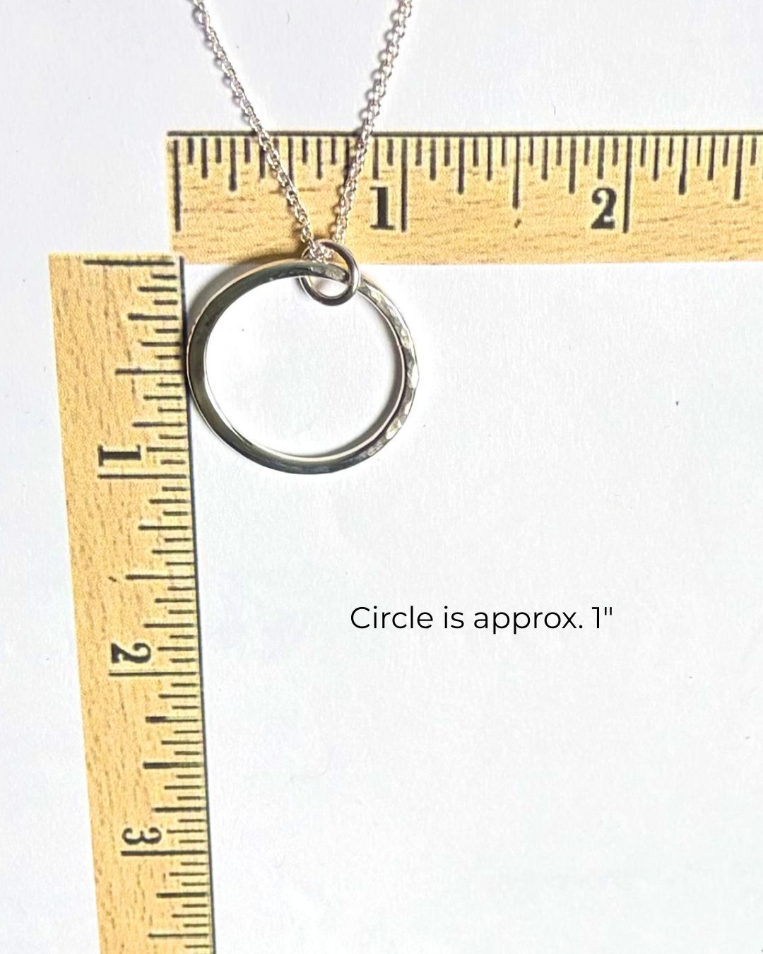 Argentium Silver Large Legacy Circle Pendant Necklace on Cable Chain