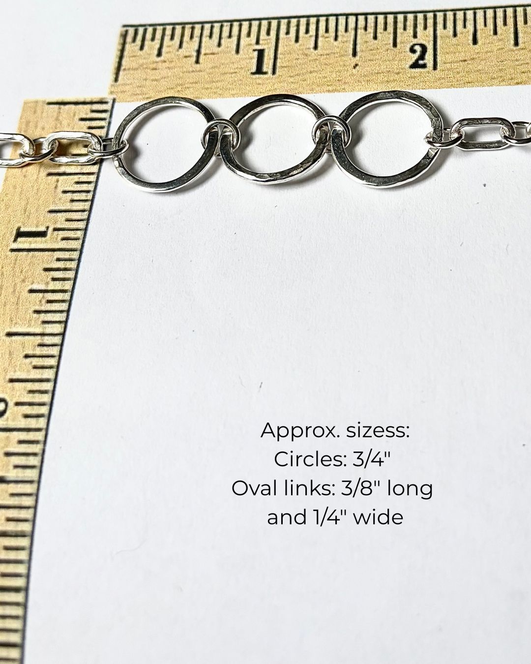 Argentium Silver Fine Legacy Chain Link Bracelet with Three Circles