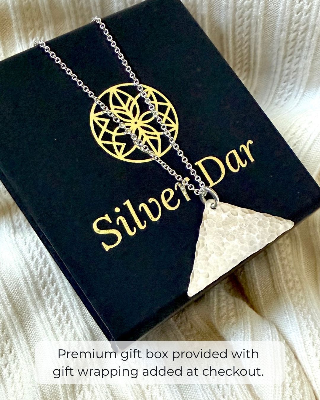 ARGENTIUM SILVER HAMMERED TRIANGLE NECKLACE